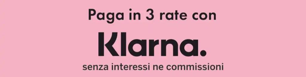paga la suite in 3 rate con klarna